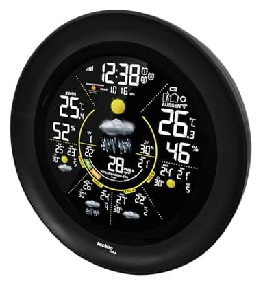 Technoline WD3040 Internetwetterstation, elegantes Sonder-Design, regionale Wettervorhersage, Temperaturen, Nutzung mit Wetter-App, Daten zusätzlich auf dem Smartphone