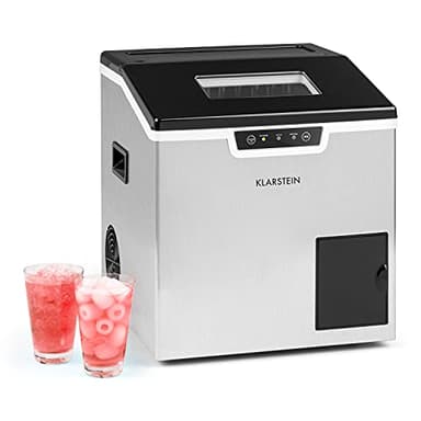 Klarstein Eiswürfelmaschine Klein, 3L Eiswürfelbereiter, Eiswürfelmaschine für 20kg Crushed Eis & Eiswürfel, Mini-Eiswürfelmaschine, Mittelgroße Eiswürfel, Eiswürfelbereiter Selbstreinigend