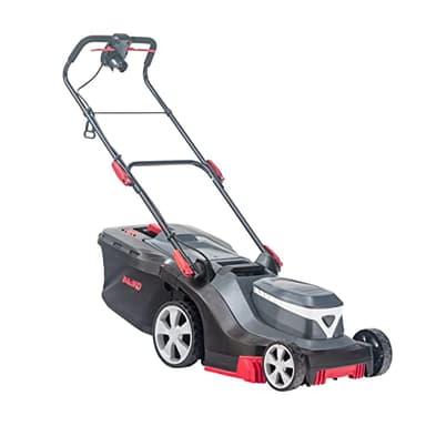 AL-KO Elektro-Rasenmäher 38.2 E Comfort, 38 cm Schnittbreite, 1600 W Motorleistung, 45 L Fangbox, angenehmer Doppelschalter, für Flächen bis 500 m², zentrale 6-fache Schwarz-grau