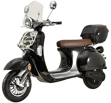 Elektroroller Classico Highspeed, 80 km/h 4000 Watt, 2 Lithium Akkus, E-Roller mit Straßenzulassung, E-Motorrad, E-Motorrad 125, 125er Elektro Roller, Elektro Roller 125 CCM, Schwarz