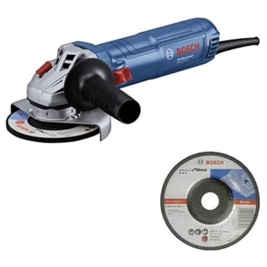 Bosch Professional Winkelschleifer GWS 12-125 (Scheiben-Ø: 125mm, Leistung 1200 W, Wiederanlaufschutz, inkl. Schleifscheibe, Schutzhaube, Spannmutter, Standard-Zusatzhandgriff)
