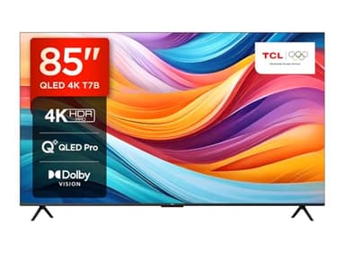 TCL 85 Zoll QLED Fernseher 85T7B – 4K UHD Smart Google TV, Dolby Vision & Atmos, HDR10+, HDMI 2.1, Game Master, Bluetooth, Sprachsteuerung, Chromecast