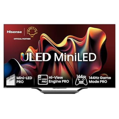 Hisense 55U7NQ 139cm (55 Zoll) Fernseher, 4K Mini LED ULED HDR Smart TV, Quantum Dot, 120Hz/ 144Hz VRR, HDMI 2.1, Game Mode Pro, Dolby Vision IQ & Atmos, Bluetooth, Alexa Built-in, Anthrazit, [2024]