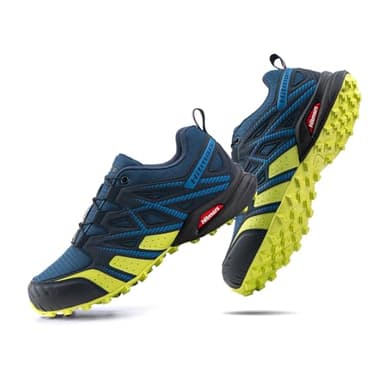 Hitmars Trailrunning Schuhe Männer Damen Trail Running Schuhe Herren Traillaufschuhe Trekkingschuhe Wanderschuhe Laufschuhe Unisex Blau-Grün EU 42