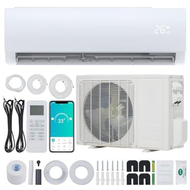 Acekool Split Klimaanlage 24000Btus, Inverter Klimagerät mit Kühlen/Heizen, WiFi/App Control - Sehr Leise - Komplett Set, 3 Meters Kupferleitung, Kältemittel R32, Montagematerial