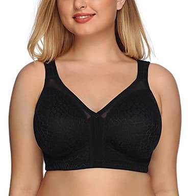 DotVol Damen Minimizer BH Bügellos Komfort Ohne Bügel Große Größen Vollschalen Unterwäsche (85D, Schwarz)