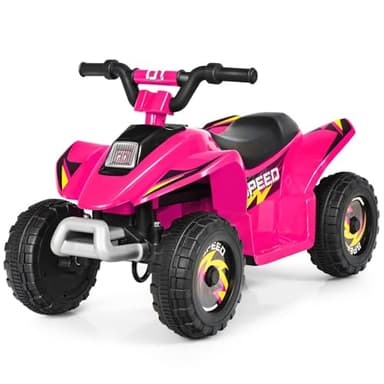 FANTASK 6V Elektro Kindermotorrad, Mini Elektroauto, Kinderquad, Elektroquad, Kinderauto, Kinder Quad für Kinder ab 3 Jahren, 2,8-4,6 km/h (Rosa)
