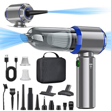 Handstaubsauger Akku, 3-in-1 Handstaubsauger, 25000PA Auto Staubsauger Stark, 3-Gang 220000 U/min Handstaubsauger Kabellos Mini Staubsauger für Auto, Küche,PC, Sofa, Büro, Haus& Tierhaar Reinigung