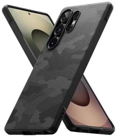 Ringke Onyx [Fester Griff] Kompatibel mit Samsung Galaxy S25 Ultra Hülle, rutschfeste Anti-Fingerabdruck Stoßfeste Kratzfeste TPU Schutzhülle mit Tarnmuster - Camo Black