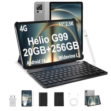 DOOGEE T35 Tablet mit Tastatur und Stift Android 14 Tablet 11 Zoll Helio G99, 20GB RAM+256GB ROM(2TB TF),8580mAh / 33W, 20MP, 2560x1600 FHD+ Gaming Tablets LTE Drawing Tablets mit SIM Karte