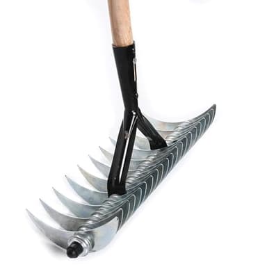 Handvertikutierer Schneidrechen 40cm Kultivator Rasenlüfter Bodenbelüfter Harke mit Stiel 145cm