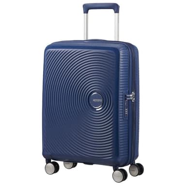 American Tourister Soundbox - Handgepäck Koffer 55 x 40 x 20/23 cm - Hartschalen Kabinentrolley für die meisten Airlines inkl. EasyJet - Erweiterbar, 4 Rollen & TSA-Schloss - 35.5/41 L - Blau