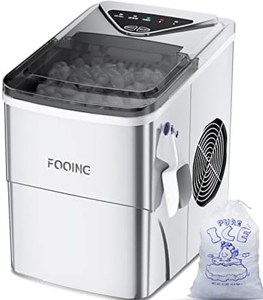 Eiswürfelmaschine Klare Eiswürfel, Selbstreinigende Eismaschine, 9 Würfel in 6 Minuten fertig, 15KG in 24 H, Tragbare Ice Maker Cube Maschine für Zuhause/Küche/Büro/Bar, Silber