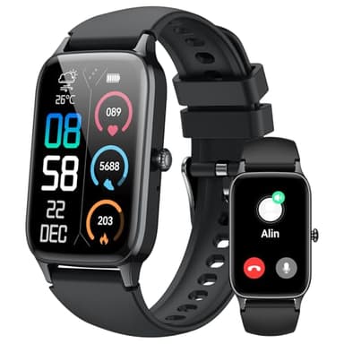Smartwatch Herren Damen, 1,57"HD Fitnessuhr mit Telefonfunktion, 2025 FitnessTracker 110+ Sportmodi, Smart Watch Sportuhr mit SpO2 Herzfrequenz Schlafmonitor Schrittzähler, Smart Band für Android iOS