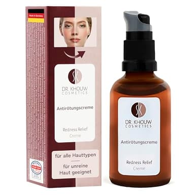 Dr. Khouw Cosmetics® Rosacea Creme für empfindliche gerötete Haut [mit Rotalgen-Extrakt] 50ml | Made in Germany | Rosacea Gesichtspflege | anti rötungen | couperose creme | SOS anti rötungen
