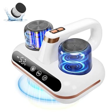 UCerdveos Kabellos Milbensauger mit Staubmilben-Sensor und Intelligente LED-Anzeige,1000W Milbenstaubsauger mit UV-Licht, Für Allergiker, entfernt 99,9% der Allergene, für Matratzen, Betten, Sofas