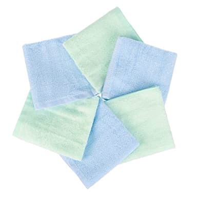 Ko&Pro 100% Bambus Tücher 6er Set 25x25 cm in grün/blau | Mehrzweck-Reinigungstücher für Hochglanz-Küchen, Bad, Haushalt, Küche & Streifenfreie Fenster | Inklusive DIY-Rezeptesammlung