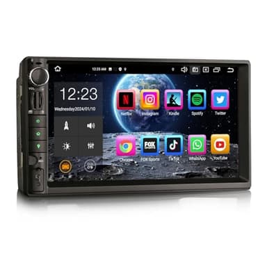 ERISIN 8-Kern 4GB+64GB Android 14 Doppel Din Universal GPS mit Navi Autoradio Bluetooth Für Nissan 7 Zoll Touchscreen Unterstützt Touchscreen DAB+ Kabellos CarPlay Android Auto DSP A2DP DVB-T2 WiFi