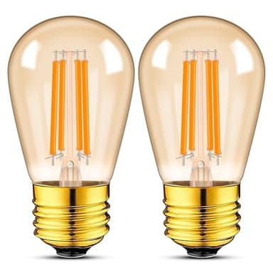 Hcnew Glühbirne E27 LED Warmweiss 2700K 4.8W Ersetzt 40-60 Watt Glühlampen Retro lampen Filament LED Birnen Vintage Edison ST45 S14 Leuchtmittel Lichterkette Deckenleuchte 220V, 2er-Pack