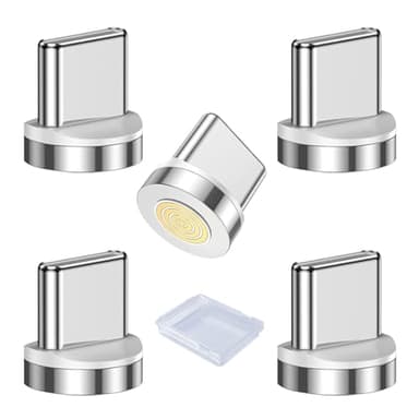 AOUZOVLI 5 Pcs USB C Magnet Adapter Statik 360 Pro Magnetisches Ladekabel 100w Schnellladung Typ C Shockproof Anti-Oxidation EnthäLt Nur Den Adapter Kein Kabel Magnet Ladekabel Con Aufbewahrungskiste