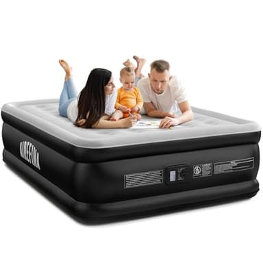 Airefina Luftbett 2 Personen, Luftmatratze Selbstaufblasend mit Integrierter Pumpe, Aufblasbare Matratze in 3 Minuten, Luftbett für Camping &Heimgebrauch, Langlebig Gästebett -203 x 152 x 46cm