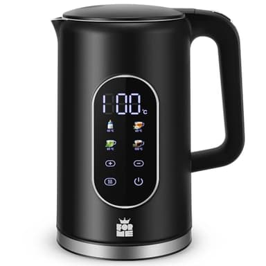 ForMe Edelstahl Wasserkocher 1,7 L mit Temperatureinstellung Temperaturwahl 40-100°C I LED Digitale Temperaturanzeige I Temperatur Einstellbar Kessel I Teekanne Teekessel Warmhaltefunktion I BPA Frei