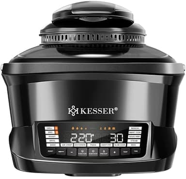 KESSER® Multikocher mit Heißluftfritteuse 8L & 16 Programme Küchengerät - Grillen, Backen, Schmoren, Dampfgaren Vorheiz- & Warmhaltefunktion Schnellkochkopf Reiskocher Slow Cooker, Joghurtbereiter