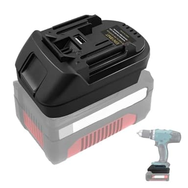 EIN18MT Akku Adapter für Einhell und Milwaukee M18 18V Kompatibel mit Makita BL1830 BL1840 BL1850 USB Ladeanschluss