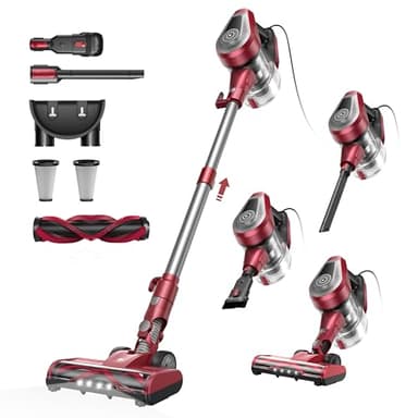 Vexilar C8 Staubsauger mit Kabel - 600W/60kPa Handstaubsauger mit 7m Kabellänge, verhedderungsfreie elektrische Upgrade-Bodenbürste, 1.5L beutelloser Behälter für Hartböden Teppiche Tierhaare