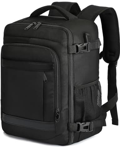 KLOSTAIN Handgepäck Rucksack 40x30x20 für Wizzair Eurowings Rucksack Travel Backpack Bag Reiserucksack Tasche für Flugzeug - Schulrucksack für Damen, Herren, Teenager, Schwarz