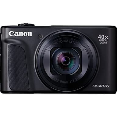 Canon SX740 HS PowerShot Digitalkamera Schwarz - Praktische Kompaktkamera mit 4K Auflösung und hybridem Autofokus - Canon Powershot Kamera mit 40x optischem Zoom - Auto-Transfer per WLAN und Bluetooth