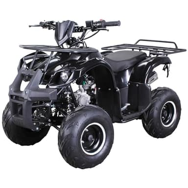 Actionbikes Motors Kinder Quad ATV S-8 Farmer 125 cc | 4-Takt 125ccm Motor bis 𝟓𝟎 km/h - Kinderquad - Pocket Quad - Miniquad - Benzin Quads - Kinderfahrzeug - Für Kinder ab 8 Jahren (Schwarz)