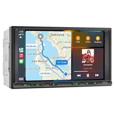 Doppel Din Radio mit Wireless CarPlay & Wireless Android Auto, Autoradio mit Navi 7 Zoll Bildschirm, Auto Radio Touch Display mit Bluetooth, AM/FM, SWC/AUX/USB