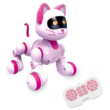 fisca Ferngesteuerte Roboter Katze Spielzeug für Kinder - RC Stunt Katze Roboter mit Singen, Tanzen, Sprechen, intelligentes programmierbares interaktives Katzenspielzeug für Kinder von 3-12 Jahren
