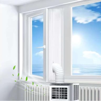 400CM Fensterabdichtung für Mobile Klimageräte, Klimaanlagen, Wäschetrockner, Ablufttrockner, Fensterabdichtung Klimaanlage, Hot Air Stop zum Anbringen an Fenster, Flügelfenster, Dachfenster