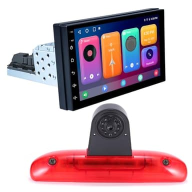 GPS Navi Navigation Navigator Monitor Karten Autoradio mit CarPlay & Android + HD Rückfahrkamera Kompatibel mit Fiat Ducato 244 Bus Kasten/Peugeot Boxer/Citroen Jumper Relay/Scudo/Peugeot-Experte