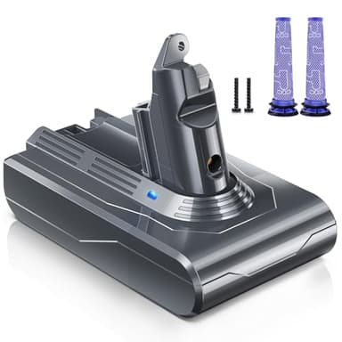 V6 6500mAh Akku für Dyson V6 DC62, Ersatzakku für Dyson DC58 DC59 DC61 Animal DC72 DC74 SV03 SV05 SV06 SV07 SV09 Staubsauger + 2pcs Filter