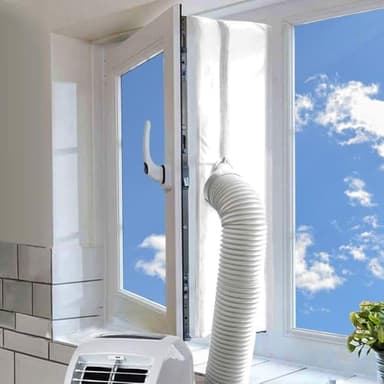 MOEGFY 400CM Fensterabdichtung für Mobile Klimageräte, Klimaanlagen, Wäschetrockner, Ablufttrockner, Hot Air Stop zum Anbringen an Fenster, Dachfenster, Flügelfenster, Fensterabdichtung Klimaanlage