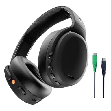 Skullcandy Crusher ANC 2 Over-Ear Noise Cancelling Wireless-Kopfhörer mit Sensory Bass, 50 Std. Akkulaufzeit, Skull-iQ, Alexa-Unterstützung, Mikro, Bluetooth-kompatibel - Schwarz