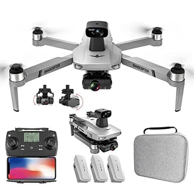 X-Verse KF102 MAX Drohne mit Kameras 4K, 360° Laser Hindernisvermeidung, 2 Achsen Gimbal, 5G Faltbarer Quadcopter mit Bürstenlosem Motor für Erwachsene (3 Batterien)