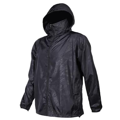 Mayoii Ultraleichte Regenjacke Herren Wasserdichte Atmungsaktive Outdoor Jacke für Männer,Faltbarer Windbreaker Herren (DE/NL/SE/PL, Alphanumerisch, L, Regular, Regular, Standard, Schwarz)
