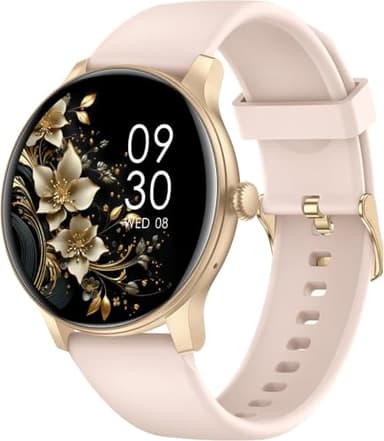 AcclaFit Smartwatch Damen Herren, 1.38 Zoll HD-Display Smart Watch mit Bluetooth Anrufe, Fitness Tracker mit Herzfrequenz SpO2 Schlafmonitor Schrittzähler, IP68 Wasserdicht Fitnessuhr für Android iOS