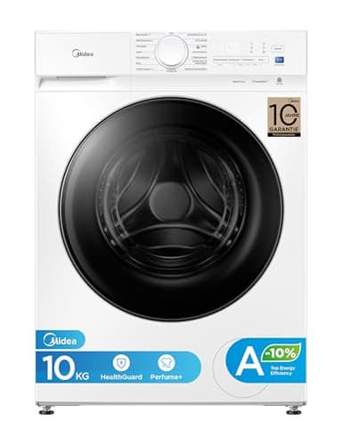 Midea Waschmaschine V3 series, 10 kg | Energieeffizienzklasse A-10% | 1400 U/min| Dampffunktion | Tierhaare| 15-Min Schnellwäsche | Woolmark-Zertifiziert MFV3EW100BA10 | Weiß