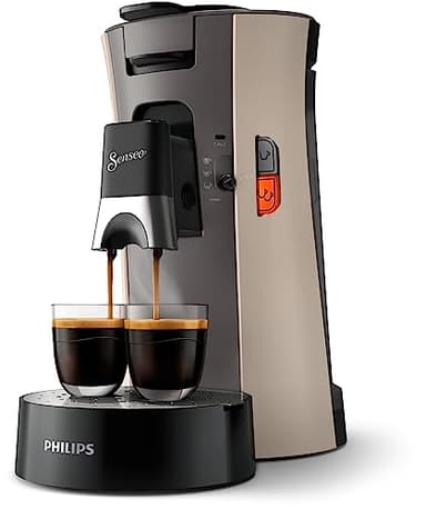 Philips Domestic Appliances CSA240/31 Kaffeepadmaschine Senseo Select Eco, Intensity Plus, Cream Plus, Memo-Funktion Nougat