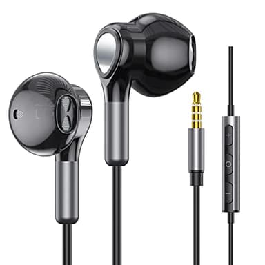 Kopfhörer mit Kabel, In Ear Kopfhörer Kabel in Ear Ohrhörer 3.5mm Klinke Kopfhörer mit Mikrofon, Lautstärkeregler für iPhone, Samsung, Android, iPad, iPod, MP3, usw 3,5 mm Kopfhörerstecker Audiogeräte