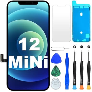DIGI4U Bildschirm Ersatz für iPhone 12 Mini Display, 5,4'' Truetone FaceID LCD Bildschirm für iPhone 12 Mini Display Bildschirm Ersatz Digitizer Reparaturkits