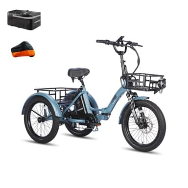 Fafrees F20 Mate 2025 Elektro-Dreirad | Klappbar, 48V 18.2Ah Akku, 65Nm Motor | 20"×3.0 Allwetterreifen, 150kg Lastenfähigkeit, Senioren-E-Bike