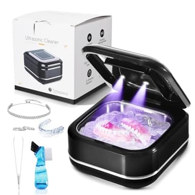 Ultraschallreinigungsgerät Dental Pod, 360 ° Umfassende Reinigung42kHz für Zahnprothesen, Aligner, Schmuck, Zahnbürstenkopf, Tragbares Reinigungsgerät