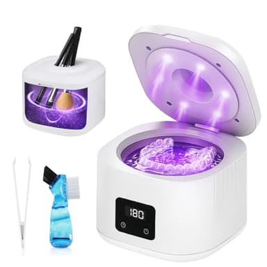 QESSUVNC Ultraschallreinigungsgerät Dental Pod 42 kHz,3000ml Kapazität Verwende Retainer Cleaner mit UV Sterilisation, Ultraschallreiniger Zahnschiene für Zahnersatz, Pinselreiniger Make Up,Schmuck