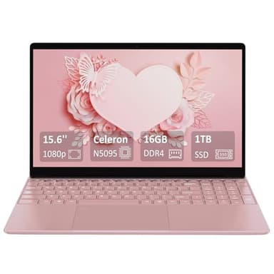 2025 Neueste 15.6 Zoll FHD Laptop|16GB RAM 1TB SSD|Quad-Core Celeron N5095|QWERTY Tastatur mit Hintergrundbeleuchtung|Fingerabdruckleser|WiFi |HDMI|Notebook Computer für Unternehmen und Studenten|